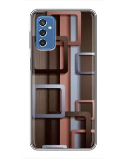 Чохол для Samsung Galaxy M52 з картинкою «Коричневі об'ємні квадрати»