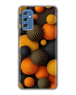 Чехол для Samsung Galaxy M52 с картинкой «Объемные оранжевые сферы»