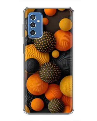 Чехол для Samsung Galaxy M52 с картинкой «Объемные оранжевые сферы»
