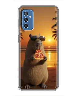 Чохол для Samsung Galaxy M52 з картинкою «Капібара з піцою»