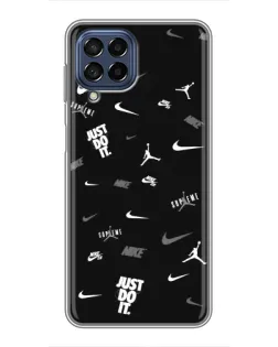 Чехол для Samsung Galaxy M53 (5G) (M536B) с картинкой «Nike Black Pattern» Чехол для Samsung Galaxy M53 (5G) (M536B) с картинкой «Nike Black Pattern»