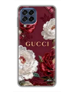 Чехол для Samsung Galaxy M53 (5G) (M536B) с картинкой «Gucci — бордовые розы»