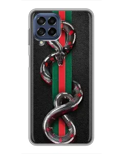 Чехол для Samsung Galaxy M53 (5G) (M536B) с картинкой «Gucci — змея на полосе»