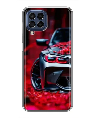 Чехол для Samsung Galaxy M53 (5G) (M536B) с картинкой «Спортивная BMW и цветы»