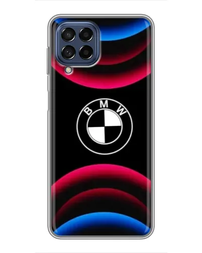 Чехол для Samsung Galaxy M53 (5G) (M536B) с картинкой «Логотип BMW и неоновые дуги»