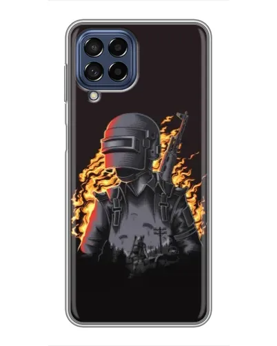 Чехол для Samsung Galaxy M53 (5G) (M536B) с картинкой «PUBG — огненный силуэт» Чехол для Samsung Galaxy M53 (5G) (M536B) с картинкой «PUBG — огненный силуэт»