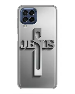 Чехол для Samsung Galaxy M53 (5G) (M536B) с картинкой «Металлический крест Jesus»