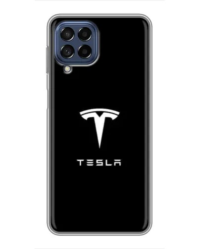Чехол для Samsung Galaxy M53 (5G) (M536B) с картинкой «Tesla White Logo»
