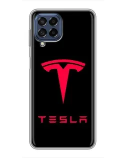 Чехол для Samsung Galaxy M53 (5G) (M536B) с картинкой «Tesla Red Logo»