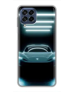Чехол для Samsung Galaxy M53 (5G) (M536B) с картинкой «Tesla в неоне»