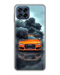 Чехол для Samsung Galaxy M53 (5G) (M536B) с картинкой «Audi в облаках дыма»