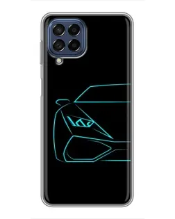 Чехол для Samsung Galaxy M53 (5G) (M536B) с картинкой «Голубой силуэт Lamborghini» Чехол для Samsung Galaxy M53 (5G) (M536B) с картинкой «Голубой силуэт Lamborghini»