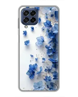 Чехол для Samsung Galaxy M53 (5G) (M536B) с картинкой «Голубой цветочный каскад»