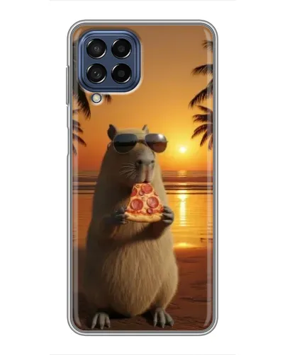Чехол для Samsung Galaxy M53 (5G) (M536B) с картинкой «Капибара с пиццей»