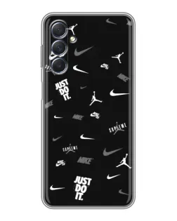 Чехол для Samsung Galaxy M54 (5G) с картинкой «Nike Black Pattern» Чехол для Samsung Galaxy M54 (5G) с картинкой «Nike Black Pattern»