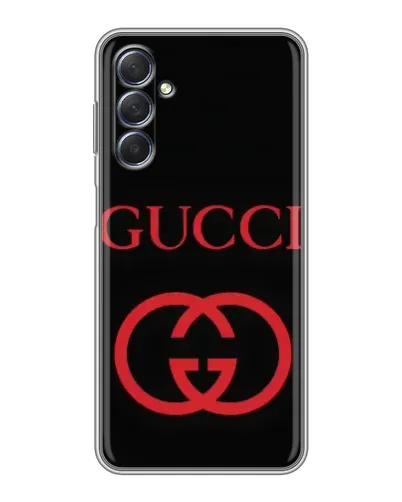 Чехол для Samsung Galaxy M54 (5G) с картинкой «Gucci — красный логотип»