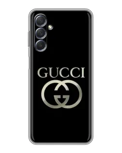 Чехол для Samsung Galaxy M54 (5G) с картинкой «Gucci — золото на черном»