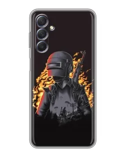 Чехол для Samsung Galaxy M54 (5G) с картинкой «PUBG — огненный силуэт»