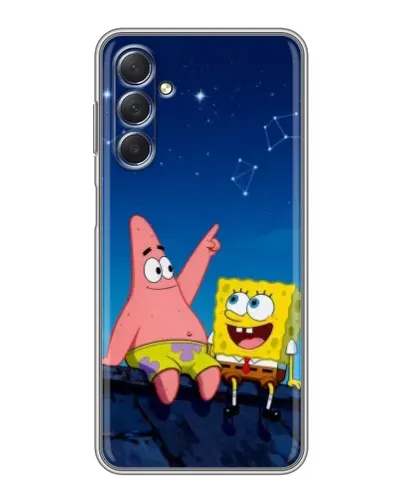 Чехол для Samsung Galaxy M54 (5G) с картинкой «Губка Боб и Патрик ночью»