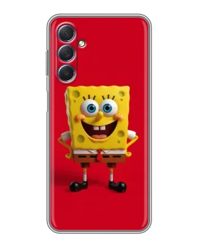 Чехол для Samsung Galaxy M54 (5G) с картинкой «Спанч Боб на красном»