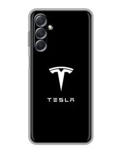 Чехол для Samsung Galaxy M54 (5G) с картинкой «Tesla White Logo» Чехол для Samsung Galaxy M54 (5G) с картинкой «Tesla White Logo»