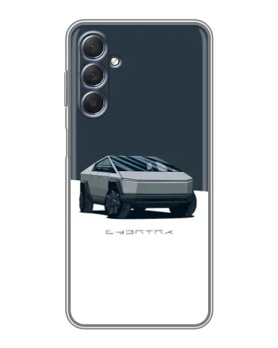 Чехол для Samsung Galaxy M54 (5G) с картинкой «Серебристый Cybertruck Tesla»