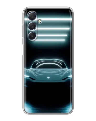 Чехол для Samsung Galaxy M54 (5G) с картинкой «Tesla в неоне»