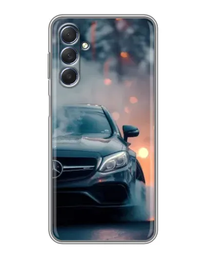 Чехол для Samsung Galaxy M54 (5G) с картинкой «Mercedes — ночной город»