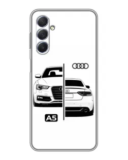 Чехол для Samsung Galaxy M54 (5G) с картинкой «Audi — контрастный дизайн» Чехол для Samsung Galaxy M54 (5G) с картинкой «Audi — контрастный дизайн»