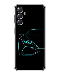 Чехол для Samsung Galaxy M54 (5G) с картинкой «Голубой силуэт Lamborghini» Чехол для Samsung Galaxy M54 (5G) с картинкой «Голубой силуэт Lamborghini»