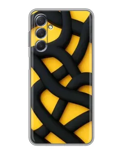 Чехол для Samsung Galaxy M54 (5G) с картинкой «Черное желтое переплетение»