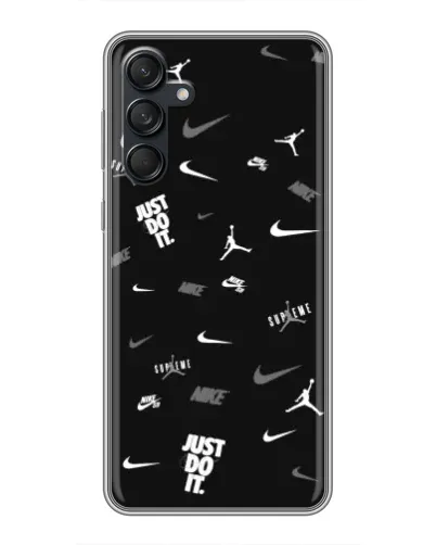 Чехол для Samsung Galaxy M55 5G с картинкой «Nike Black Pattern» Чехол для Samsung Galaxy M55 5G с картинкой «Nike Black Pattern»