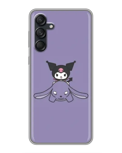 Чехол для Samsung Galaxy M55 5G с картинкой «Kuromi на лиловом фоне»