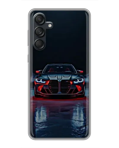 Чехол для Samsung Galaxy M55 5G с картинкой «BMW на мокрой дороге»