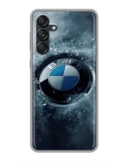 Чехол для Samsung Galaxy M55 5G с картинкой «Логотип BMW — лед»