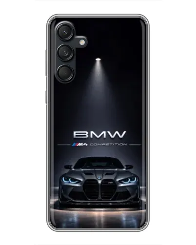 Чехол для Samsung Galaxy M55 5G с картинкой «BMW сквозь ночной город» Чехол для Samsung Galaxy M55 5G с картинкой «BMW сквозь ночной город»