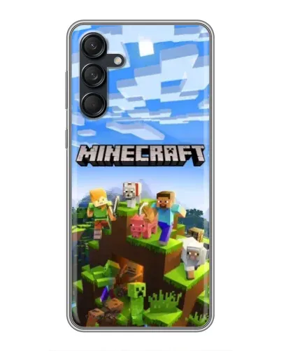 Чехол для Samsung Galaxy M55 5G с картинкой «Minecraft классический мир»