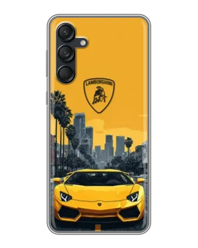 Чехол для Samsung Galaxy M55 5G с картинкой «Желтый Lamborghini город» Чехол для Samsung Galaxy M55 5G с картинкой «Желтый Lamborghini город»
