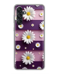 Чехол для Samsung Galaxy M55 5G с картинкой «Ромашки на фиолетовом»