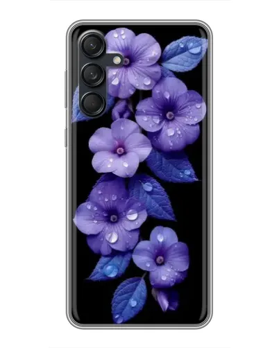 Чехол для Samsung Galaxy M55 5G с картинкой «Фиолетовые цветы с росою»