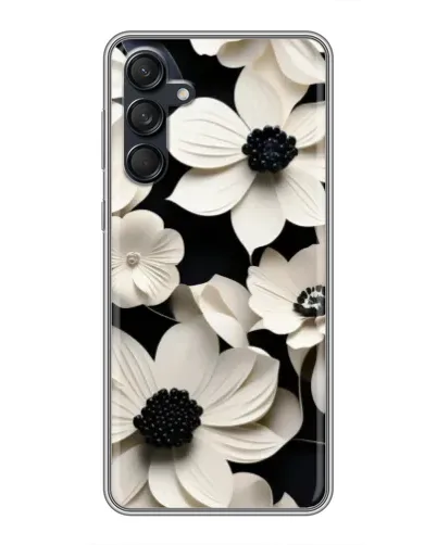 Чехол для Samsung Galaxy M55 5G с картинкой «Объемные белые цветы»