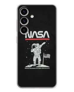 Чохол для Samsung Galaxy M56 з картинкою «NASA — крокуємо по Місяцю» Чохол для Samsung Galaxy M56 з картинкою «NASA — крокуємо по Місяцю»