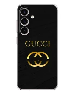 Чехол для Samsung Galaxy M56 с картинкой «Золотой логотип Gucci»