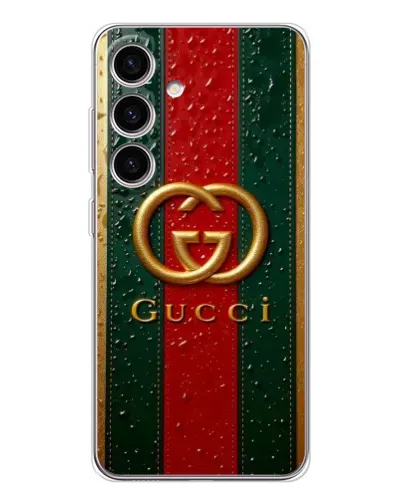 Чехол для Samsung Galaxy M56 с картинкой «Gucci — фирменная полоса и золото» Чехол для Samsung Galaxy M56 с картинкой «Gucci — фирменная полоса и золото»