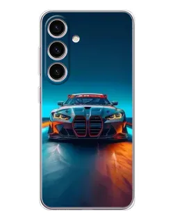 Чехол для Samsung Galaxy M56 с картинкой «BMW — огни неона»