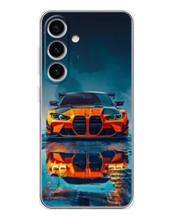 Чехол для Samsung Galaxy M56 с картинкой «BMW — золотая эмблема»