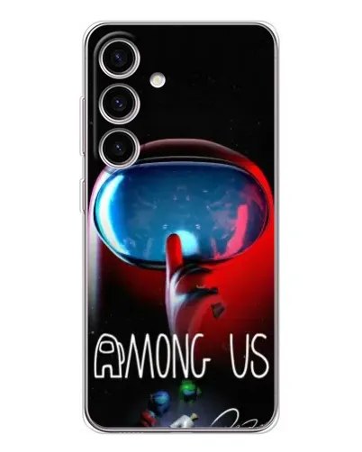 Чохол для Samsung Galaxy M56 з картинкою «Червоний імпостер — макро»