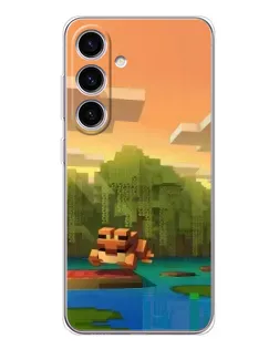 Чохол для Samsung Galaxy M56 з картинкою «Майнкрафт захід сонця»