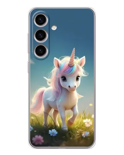 Чехол для Samsung Galaxy M56 с картинкой «Единорог на поляне»