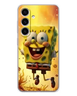 Чехол для Samsung Galaxy M56 с картинкой «Губка Боб прыгает»